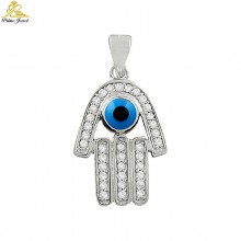 Gümüş Nazar Boncuğu Kolye Ucu